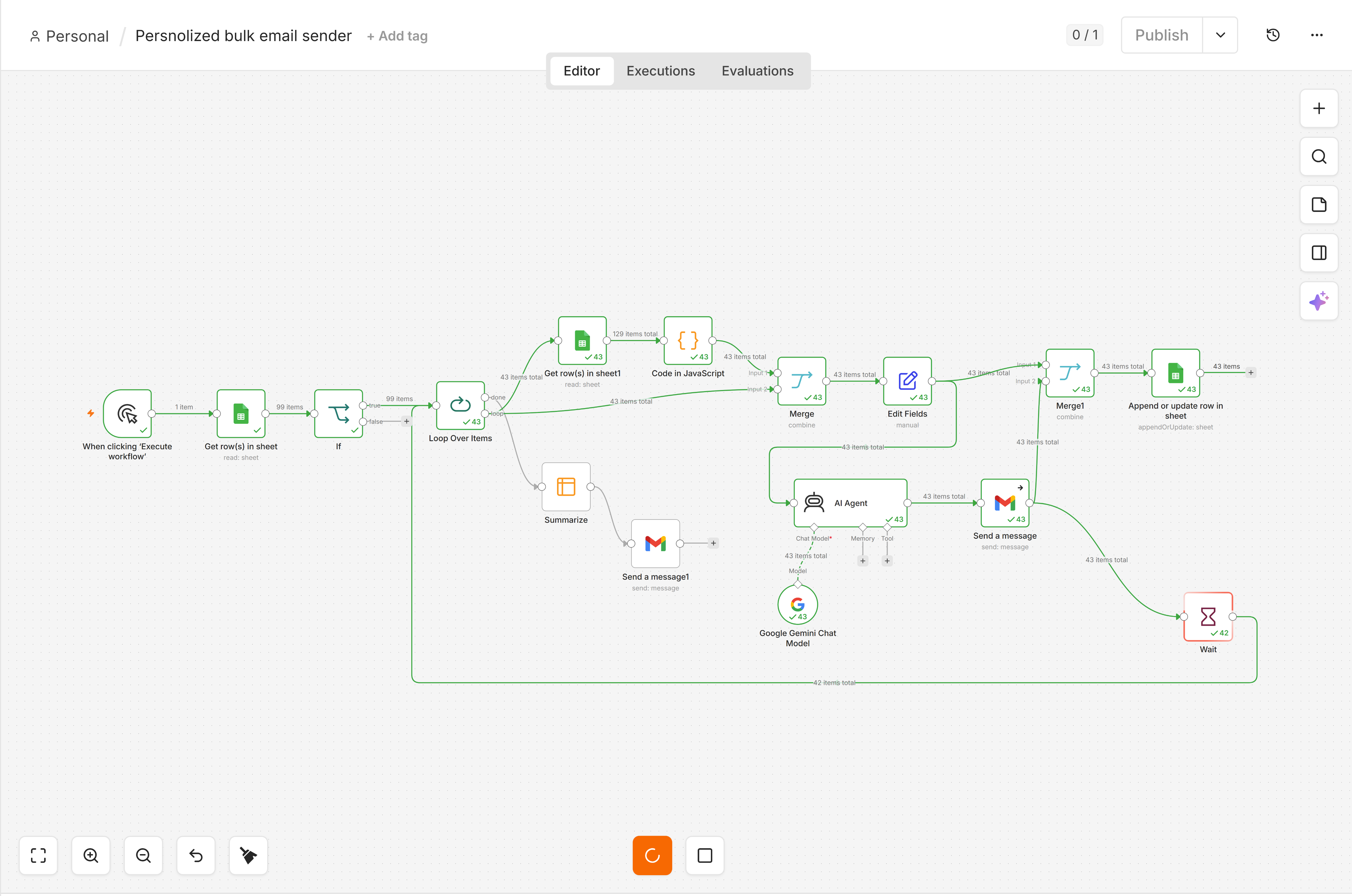 Personalized Bulk Email Automation automation workflow